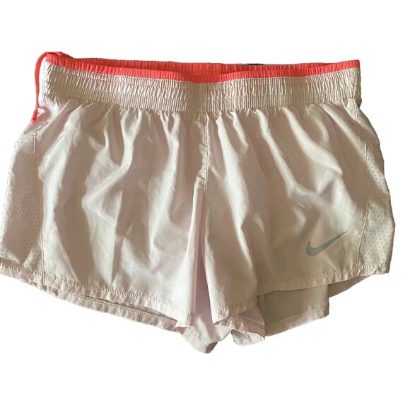 Nike Shorts Women’s Medium Running Activewear Dri Fit Inner Panty White Pink - Picture 1 of 6